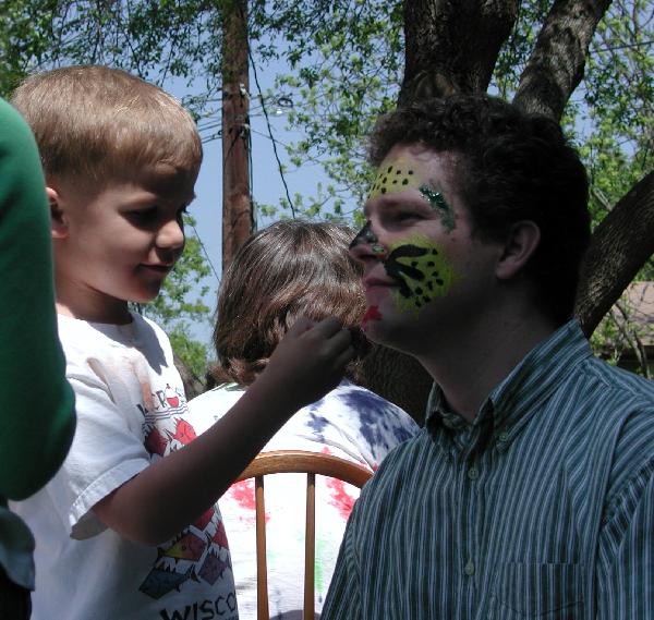 Encouraging the face painting activity